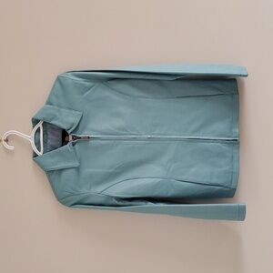 Vintage Leather USA Elegant Women's Light Blue Genuine Leather Jacket Size S